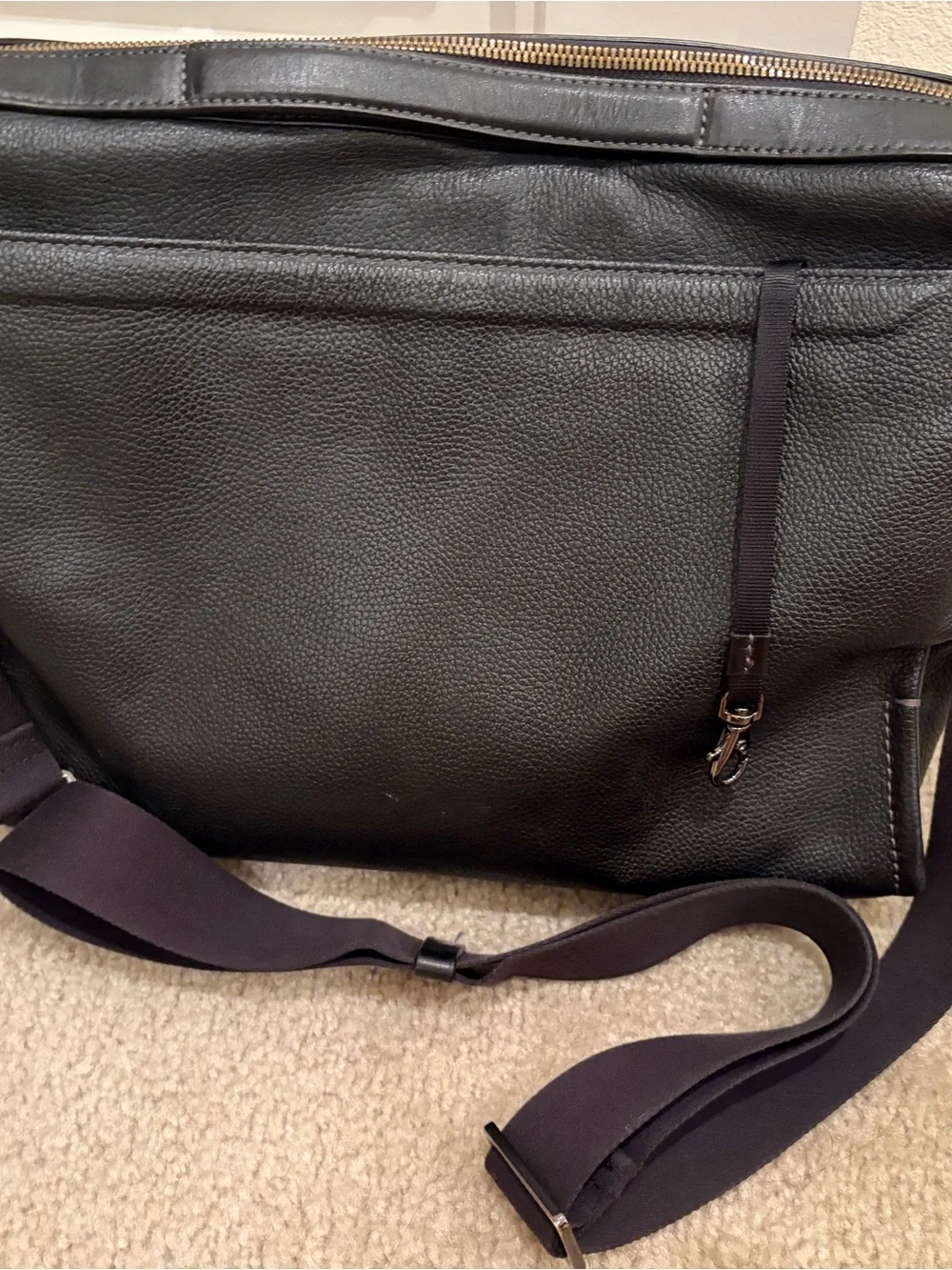 Tumi Black Leather Laptop Briefcase shoulder bag